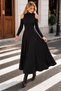 Women's Turtleneck, Off-The-Shoulder, Long-Sleeved Janjan Crepe Dress - New Season, Feminine Style, and Timeless Elegance.