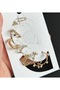 Gold Gold Stone-Studded Screw Pearl-Studded Triangular 8-Piece Ring Cartilage Stud Earring Set - 3