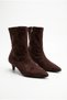 Nova Women's Brown Suede Daily Heeled Boots - 5