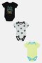 Toddlers Boy 3 Pieces Allover Print Bodysuits, Multicolor - 3