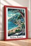 Italian Riviera and Open-Top Classic Car Framed Painting, Italy Poster, Wall Decor, Itp085. - 2
