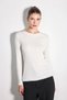 Tulle Garni Detailed Knitted Blouse - Ecru
