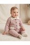 6-24 Months Baby Girl Winter 3-Piece Set – Knit Cardigan, 3-Strand Ribbed Pants and Long Sleeve Top Newborn Baby Set - 3