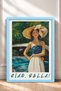 Ciao Bella Classic Car and Woman with Hat Framed Poster, Italy Poster, Wall Decor, Itp090. - 3