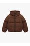 Long-Sleeved Anorak Puffer Jacket with Zipper and Hood, Featuring Pockets. - 5