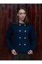 Navy Blue Button Detailed Knitwear Jacket