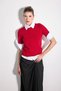 Short Sleeve Knitwear Blouse - Red - 3