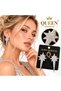 Silver Gray Tail-Shaped Polar Star Crystal Stone Long Stud Earrings Sparkling Women's Earrings