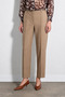 Ribbed Stitched Belted Carrot Pants - Beige - 2