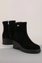 Women's Genuine Leather Non-Slip Sole Padded Heel Boots Nhr.341 Black Suede - 3