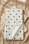 Black Patterned Cotton Muslin Baby Blanket with Piping and Embroidered Edges 90*90 cm - 6