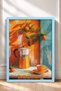 Buongiorno Written Moka Coffee Pot and Cup Framed Painting Italy Poster Wall Decor Itp060 - 3