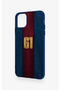 iPhone 11 Pro Max Compatible Burgundy and Blue Patterned Silicone Case. - 4