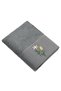 Farah bamboo flower embroidered hand towel, anthracite, 50x90, anthracite. - 5