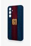 Samsung S23Fe Compatible Burgundy Blue Patterned Silicone Case - 4