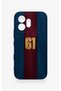 Honor 600 Compatible Burgundy and Blue Patterned Silicone Case. - 2