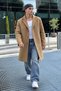 Men's Casual Long Camel Coat - 6