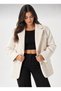 Women's Button-Down Faux Fur Jacket with Lining - 2