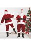 7PC Santa Claus Costumes Santa Suit With Beards Hat Boots Belt Gloves Top and Pants, Christmas Santa Outfit Set for Adults for Party Xmas Holiday - 5