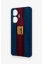 Realme C55 Compatible Burgundy and Blue Patterned Silicone Case. - 4