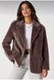 Women's Button-Down Faux Fur Jacket with Lining