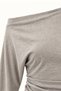 Boat Neck Mélange Beige Blouse - 2
