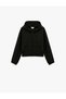 Silky Long Sleeve Ribbed Kangaroo Pocket Hooded Zipper Crop Jacket