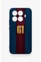 Mi 15t Pro Compatible Burgundy Blue Patterned Silicone Case. - 2