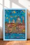 Venice, Kubbeler and Gondola Canal Framed Painting, Italy Poster, Living Room, Kitchen, Wall Decor, Itp116.