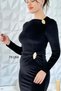 Buckle Detail, Gathered Waist, Velvet Dress 7K184 - 4