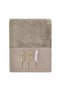 Missi bamboo leaf embroidered 2-piece towel set, dark beige, 50x90, dark beige.