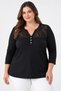 Women's Black Front and Back Lace Detailed Buttoned Long Sleeve Blouse