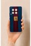 Tecno Camon 30 Compatible Burgundy Blue Patterned Silicone Case