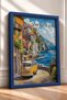 Vernazza Coastal Road, Yellow Minibus Framed Painting, Italy Poster, Living Room, Kitchen, Wall Decor, Itp098. - 2