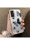 Black and Gray Butterfly-Printed Protective Case Compatible with the Samsung Galaxy M15, Offering Impact Protection.