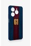Tecno Spark 20 Pro Compatible Burgundy and Blue Patterned Silicone Case. - 3