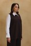 Brown Sleeveless Knitwear Blouse - 5