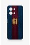 Vivo Y28 Compatible Burgundy Blue Patterned Silicone Case - 2