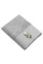 Farah bamboo flower embroidered hand towel, grey, 50x90 cm. - 5