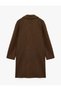 Long Sleeve Classic Collar Buttoned Pocketed Cashmere Coat - 6