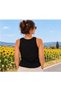 Women's Combed Cotton Crew Neck Sleeveless Strappy Sports Athlete Tshirt - 2