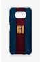 Poco X3 Compatible Burgundy and Blue Patterned Silicone Case. - 2