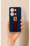 Redmi Note 13 Pro 4g Compatible Burgundy and Blue Patterned Silicone Case.