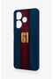 Redmi 13 4g Compatible Burgundy and Blue Patterned Silicone Case. - 4