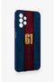 Samsung A13 Compatible Burgundy and Blue Patterned Silicone Case. - 3