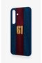 Samsung S25Fe Compatible Burgundy Blue Patterned Silicone Case - 4