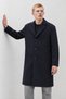 Men's Classic Collar Winter Navy Blue Coat. - 5