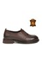 Stylish and Comfortable Women’S Classic Casual Shoes with Side Straps, Made of Genuine Leather, Coffee Color, 2550403K.