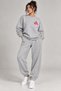 Sifir Yaka 2-Piece Track Suit with Ribbed Top and Bottom, Pink Striped Print