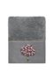 Leila bamboo bouquet flower embroidered hand towel, anthracite, 50x90, anthracite.